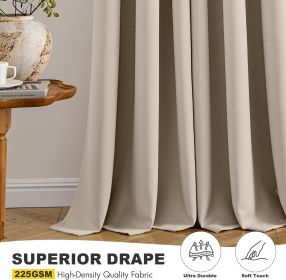 Taupe Blackout Curtains for Bedroom Living Room 63 Inches Long 2 Panels