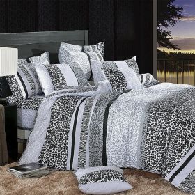 Blancho Bedding - [Snow Leopard] Luxury 4PC Comforter Set Combo 300GSM (Twin Size)