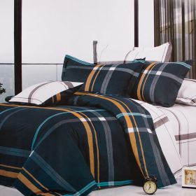Blancho Bedding - [Blue Devils] Luxury 5PC Comforter Set Combo 300GSM (King Size)