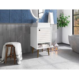 Manhattan Comfort Liberty 17.71 Bathroom Vanity with Sink and Shelf in White