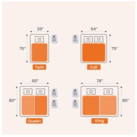 Heating Mattress King Size 80 X 78 Inches   Ultra Wide Dual Controller Electric Heater, 12 Heating Settings, Automatic Shutdown Within 12 Hours (Option: QUEEN)