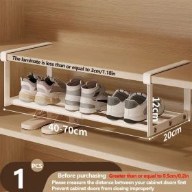 Adjustable And Expandable Shoe Rack, Stackable Iron Shoe Rack, Space Saving Hanging Rack, Suitable For Home Shoe Cabinet Storage, Bottom Basket, (Option: 1pc)
