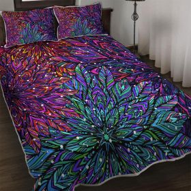 3 Pieces Floral Quilt Set,Lightweight Colorful Bedding Set with 2 Pillowcases, Teen Girl Bedspread Coverlet (size: Full)