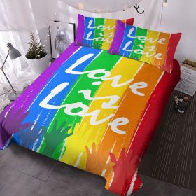 3 Pieces Striped Duvet Cover Set, Microfiber Colorful Stripes Pattern Printed Comforter Cover, Rainbow Striped Bedding Set Soft Breathable Duvet (size: King)