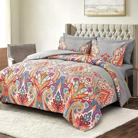 3pcs duvet cover set queen (duvet cover*1+Pillowcase*2) Extremely diverse styles (Style: Rainbow Flower)