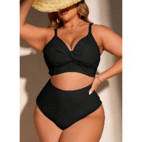 Womens Plus Size Bikini Twist High Waisted Bikini Sets Push Up Bikini Swimsuits Tummy Control 2 Piece Bathing Suit (Option: 3xl)